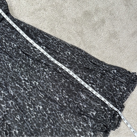 Torrid Dark Grey Leopard Mesh Midi Dress Sleeveless V-Neck Fairygoth Size 1X - Picture 12 of 12